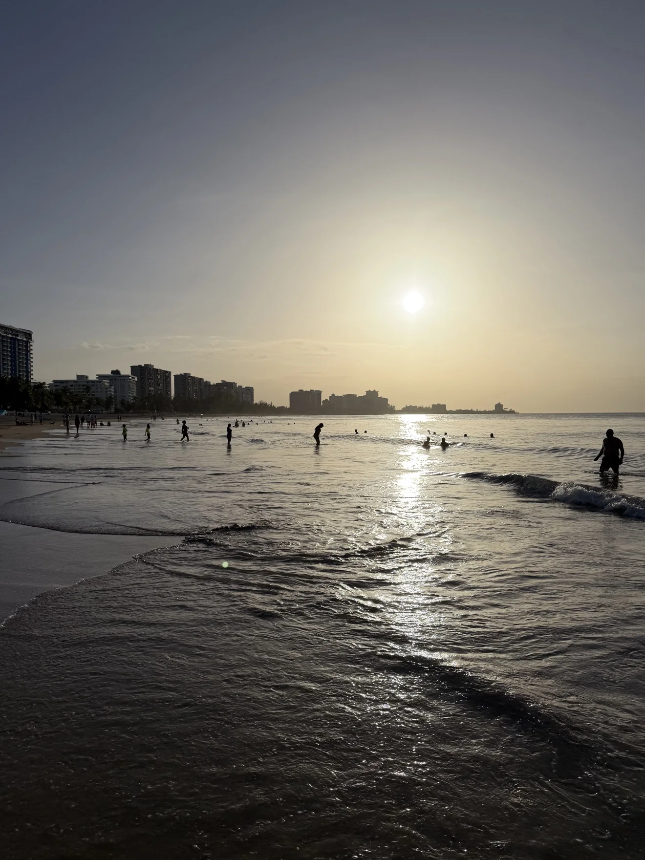 Sun setting over the ocean in Isla Verde