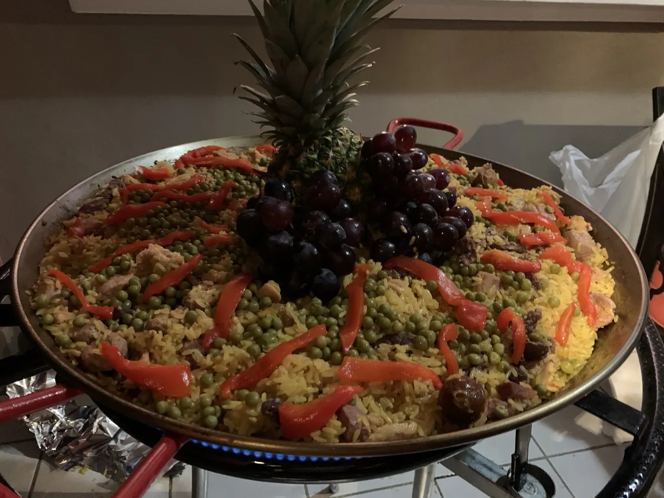 Paella with seafood and rice