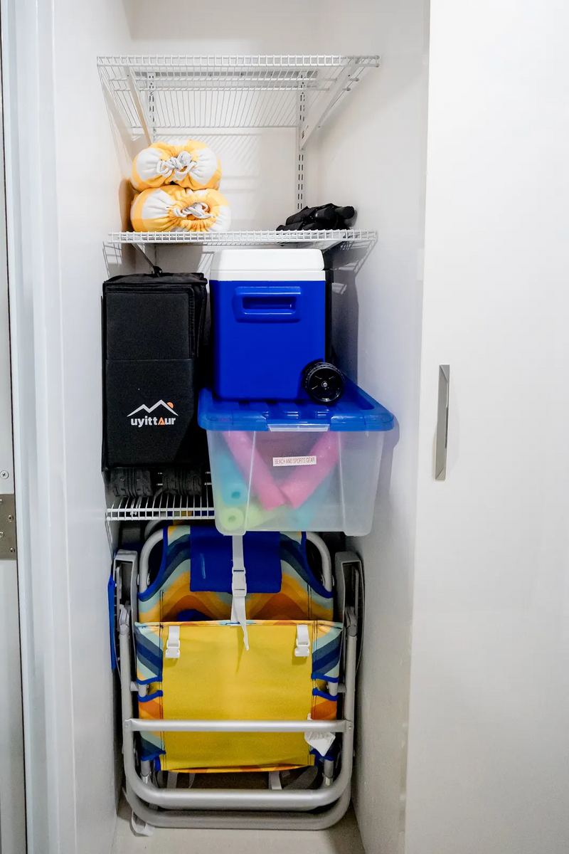 Maréa utility closet with beach gear