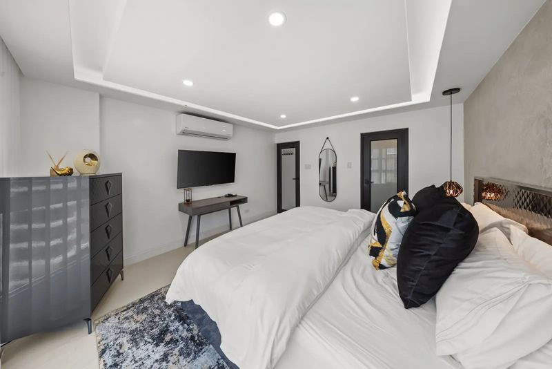 Terra Noir bedroom with modern dark accents