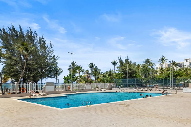 Oceanfront swimming pool at the building